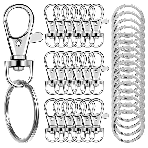Ganchos para Llaveros Segauin 100 Piezas Clips de Langosta Plateados