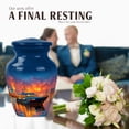 thumbnail image 4 of JAGASY Yacht Memorial Urn for Ashes Adult Male, Blue Small Urns for Ashes Keepsake, City Lights Decorative Urns for Sister, Sea Water Handmade Cremation Urn for Brother, (3 Inch), 4 of 7