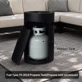 thumbnail image 3 of 17 inch Small Propane Fire Pit, 50,000 BTU Outdoor Gas Fire Pit Table, 2-in-1 Black Round Fire Column with Glass Wind Guard for Patio, CSA Certified, 3 of 7