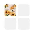 thumbnail image 2 of Kll Square Drink Coasters Set Of 4,Pu Leather Absorbent Coasters Set Decorative Coffee Cup Coasters Housewarming Gift For Home Decor-Sunflower, 2 of 9