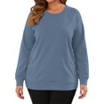 thumbnail image 4 of OutfitShow Plus Size Sweatshirts for Women Crewneck Long Sleeve Casual Tunic Tops Lightweight Pullover with Pockets,S-5XL, 4 of 9