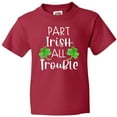 thumbnail image 3 of Inktastic Part Irish All Trouble St. Patrick's Day with Green Clovers Youth T-Shirt, 3 of 5