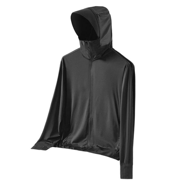 Men' Protection Jacket Mens Hoodie Front Zipper Hooded Thin