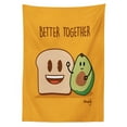 thumbnail image 3 of Ambesonne Emoji Funny Tablecloth Rectangular Table Cover, Avocado and Toast Print, 60"x84", Apricot Pale Green Umber, 3 of 4