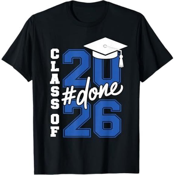 Brythos 2026 Graduation T-Shirt "DONE" Class of 2026 for Her, Him and Seniors