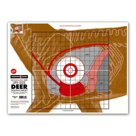 Life-Size Deer Vitals Sight-In 19 x25 Targets (20 Pack)