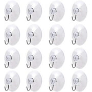 eZAKKA 16PCS Suction Cup Hooks 45mm,Reusable Heavy Transparent Duty Vacuum Suction Cup Hooks for Shower, Kitchen Bathroom Towel Hooks Removable Wreath Door Hanger Window Suction Cup Hooks