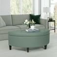 thumbnail image 5 of Homebeez 43.5" Half Moon Storage Ottoman,Button Bedroom Benches for Entryway Living Room, 5 of 7