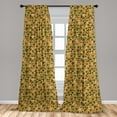 thumbnail image 5 of Ambesonne Floral Curtains, Flourishing Daisy Field, Pair of 28"x84", Apricot Hunter Green, 5 of 5