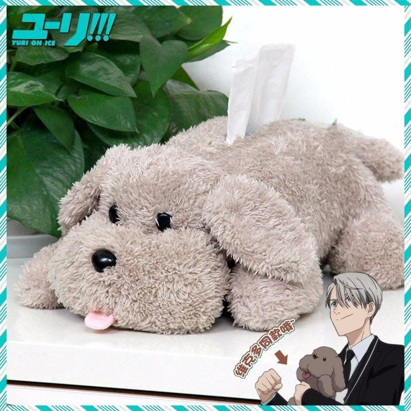 Anime YURI!!! on ICE Victor Makkachin Poodle Plush Tissue Box Dog