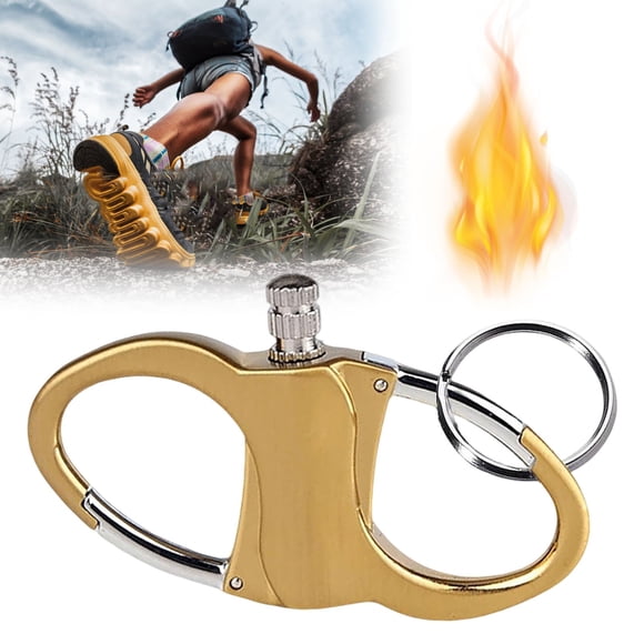 Keychain Lighter - 2025 Upgrade Waterproof Permanent Match, Flint Fire Starter for Outdoor Survival, Emergency Kerosene Lighter for Camping, Hiking & EDC