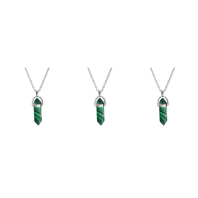 maskred Hexagon Column Charm Findings Handmade Holiday Hanging Pendants Crystal Necklace Earring Keychains Decorations Peacock Stone 3Set