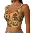 thumbnail image 2 of Vsdgher Vintag Ancient Sailboats Print Women Sleeveless Athletic Tank Top Built-in Bra Camisole Sports Vest for Yoga Running Fitness Exercise with Removable Pads, 2 of 8