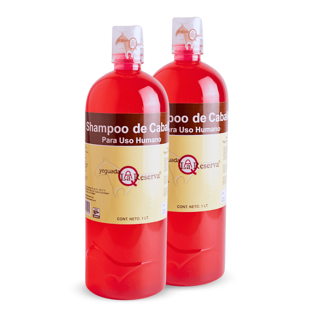 Shampoo de Caballo Rojo para uso Humano Yeguada la Reserva 2 Litro Yeguada la Reserva Ideal para Todo Tipo de Cabello / Estimula el Crecimiento, Fortalecimiento y Brillo /2 L