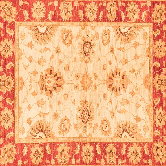 Ahgly Company Indoor Square Oriental Orange Traditional Area Rugs, 3' Square
