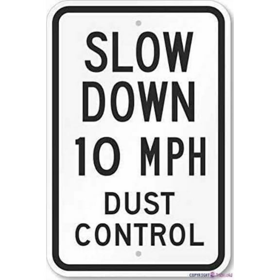 Warning Plaque Slow Down 10 Mph Dust Control Metal Tin Signs Wall Art Decor Safety Warning For Outdoor & Indoor Office 8 X 12 Inch