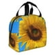 thumbnail image 2 of Fotbe Blue Sky Sunflower Bolsa Térmica con Estampado y Forro de Aluminio Grueso Bolsa de Almuerzo con Bolsillo Frontal para Hombres y Mujeres, Ideal para Trabajo, Escuela, 2 of 8