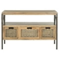 thumbnail image 3 of SAFAVIEH Joshua Industry Rustic Console w/ 3 Drawers, Antique Pewter/Oak, 3 of 5