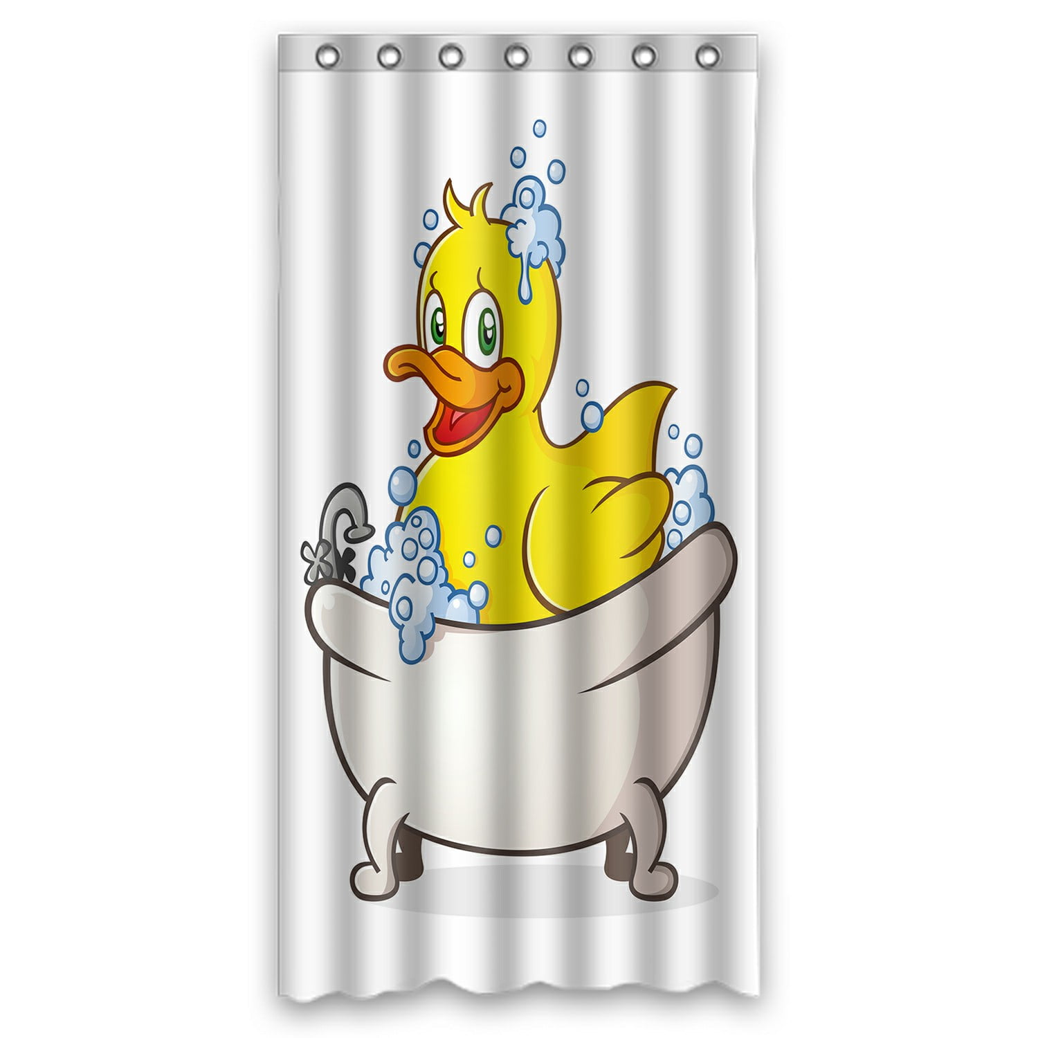 ECZJNT Rubber Duck Bubble Bath Shower Curtain And Hooks For Home Decor