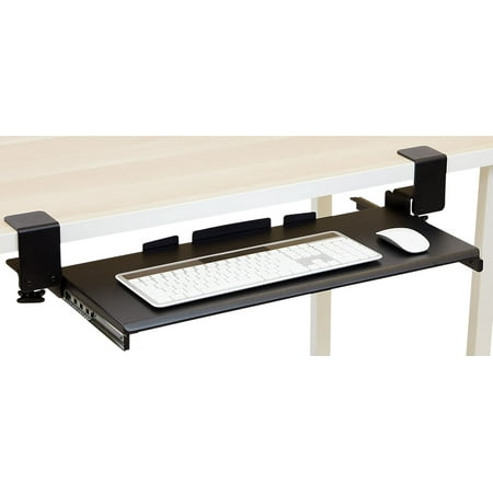 Mount It Under Desk Sliding Keyboard Tray With Clamp Installation