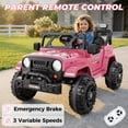 thumbnail image 3 of TOKTOO 12V Ride on Toys for Toddlers, Electric Ride on Car for Kids, Ride on Truck for Boys Girls with Parent Remote Control, Music Player, Pink, 3 of 9