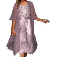 thumbnail image 3 of Vestidos lisos con ojales recortados para mujer Otoño Verano encaje manga larga cuello en V rayón gráfico vestidos largos mujeres 2023, 3 of 5