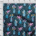 thumbnail image 3 of oneOone Polyester Spandex Blue Fabric Floral Vase With Geometrical Sewing Craft Projects Fabric Prints By Yard 56 Inch Wide, 3 of 4