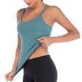 thumbnail image 2 of GA WEIHUA Yoga Tank Tops for Women Cross Back Gym Workout Camisole Strappy Back Activewear Compression Shirts Summer Basic Cami Tees(Green,L)Clearance Deals, 2 of 5