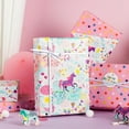 thumbnail image 4 of Pink Unicorn Gift Wrapping Paper - 17Inch X 33Feet - Enchanting Colorful Unicorn Gift Wrap For Children's Kid's Girl Birthday, Baby Showers, Party, Scrapbook Card Decor Book Cover, 4 of 7