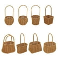 thumbnail image 4 of Flower Basket with Handle Woven Plant Basket Flower Storage Basket for Home Wedding Garden Decoration-F, 4 of 5