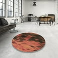 thumbnail image 4 of Ahgly Company Tapis Rond Lavable en Machine Intérieur Transitionnel Rouge, 4 Pieds Rond, 4 of 7