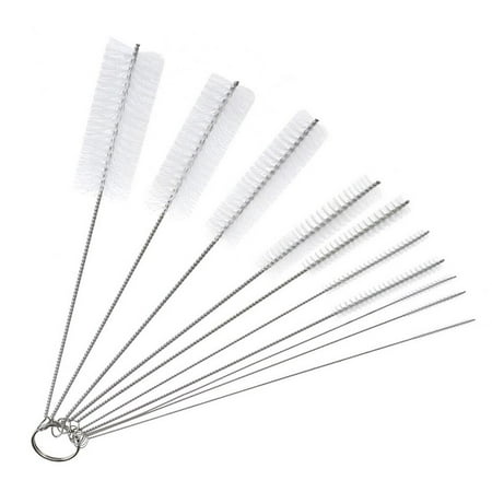 

10pcs Nylon Tube Straws Brush Set Drinking Straws Glasses Keyboard Jewelry Cleaning Brush Cleaning Tools