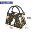 thumbnail image 2 of Yiaed Bones And Leaves Print Lunch box lunch bag Portable Insulated Lunch Box for Women Men Cooler Tote Bag with Front Pocket for Work Picnic Travel, 2 of 6
