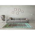 thumbnail image 3 of Ahgly Company Indoor Square Oriental Light Blue Industrial Area Rugs, 7' Square, 3 of 4