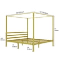 thumbnail image 2 of Uforic 4-Poster 14-inch King Size Gold Metal Canopy Bed Frame with Headboard,Gold, 2 of 5