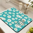 thumbnail image 3 of 2 Pack Washable Rubber Daisy Cute Floral Dish Drying Mats for Kitchen Counter Home Large Coffee Bar Pad Accessories and Decor for Utensils Stemware (2pcs 18''x24''+19.5''x12''), 3 of 6