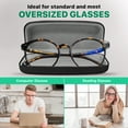 thumbnail image 7 of OPTIPAK Hard Shell Glasses Case – Embossed Deluxe Large Leather Eyeglass Case with Microfiber Cleaning Cloth – Protective Glasses Holder for Men & Women (Pack of 1), 7 of 7