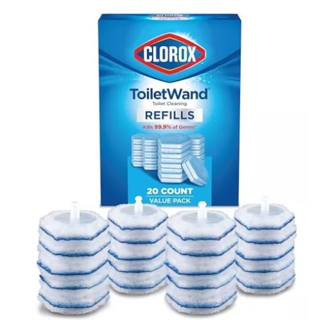Clorox ToiletWand recambios desinfectantes, cabezales de varita desechables, 20 unidades