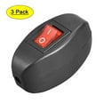 thumbnail image 1 of Interruptor de Cable Inline AC250V 6A/ 125V 10A Control On-Off a Través de Interruptor de Rocker LED Rojo para Lámpara de Mesa del Dormitorio 3pcs, 1 of 6