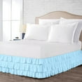 thumbnail image 2 of CCNY 24" Inch Drop Multi Ruffled Bed Skirt Full Size 100% Microfiber Made Light Blue Color, 2 of 6
