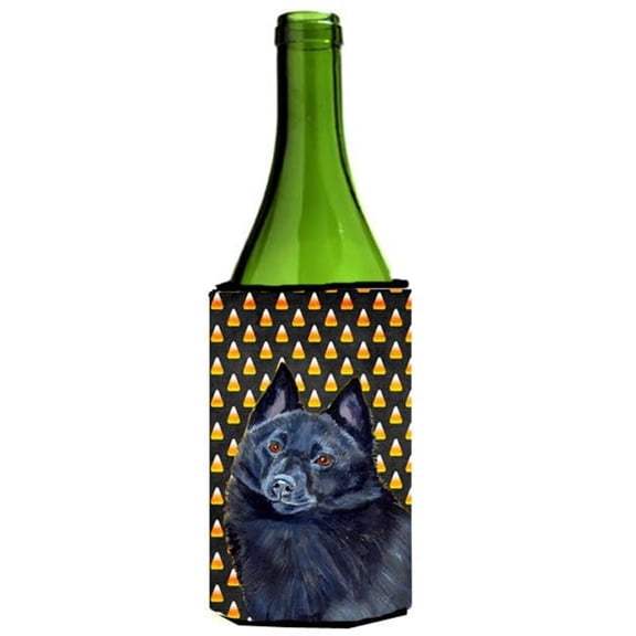 Schipperke Candy Corn Halloween Portrait Wine bottle sleeve Hugger - 24 oz.