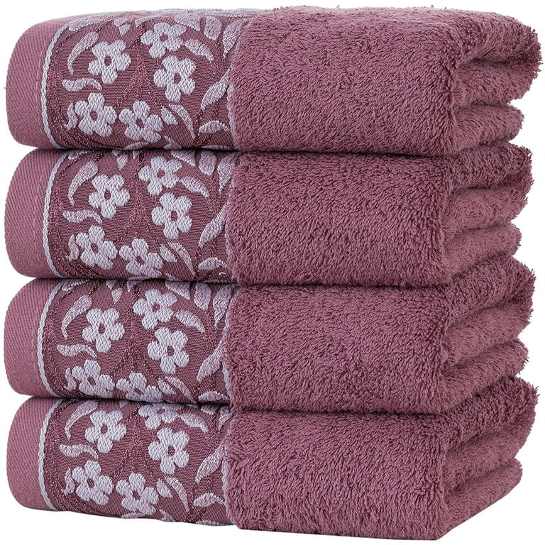 Hawmam Linen Pink Hand Towels 4-Pack - 16 x 29 Turkish Cotton Premium  Quality Soft and Absorbent Small Towels for Bathroom