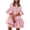 HB195 Pink, variant on Curuila Womens Summer Dresses Solid Color Crew Neck Short Sleeve Button Comfort Ruffle Short Dress Black Size L