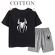 thumbnail image 3 of Conjunto de camiseta y pantalones cortos de algodón para niños de Marvel Spider Man de verano, ropa de dibujos animados para niños, conjunto de dos piezas de manga corta, conjunto para niñas y niños, 3 of 5
