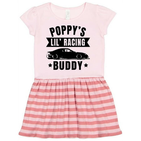 

Inktastic Poppy s Lil Racing Buddy with Car Silhouette Gift Toddler Girl Dress
