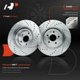 thumbnail image 6 of A-Premium 11.55 inch (293.5mm) Front Drilled and Slotted Disc Brake Rotors + Ceramic Pads Kit Compatible with Select Subaru Models - Legacy 06-13 Outback 05-13 Forester 09-13 Baja 05-06 Impreza, 6 of 8