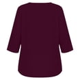 thumbnail image 6 of Kezqiaxn 3/4 Length Sleeve Womens Tops V-Neck Button Up Shirt Business Work Blouses Plus Size Clothes for Women, 6 of 6