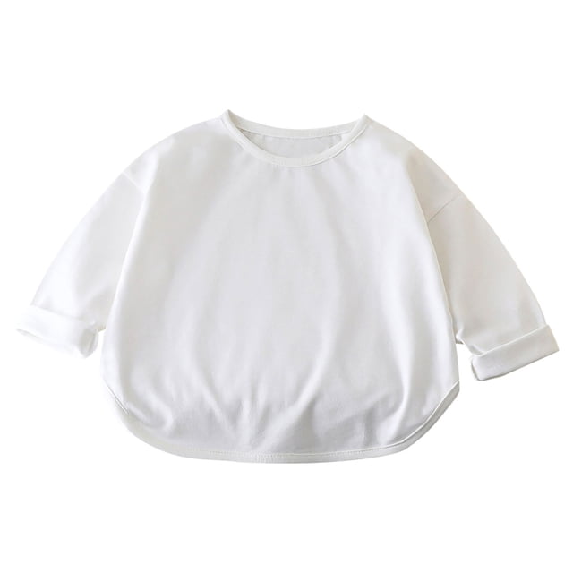 Funicet Chemises à Manches Longues pour Filles, Robe à Manches Longues, T-Shirt Mode Mignon Col Rond Imprimé Manches Longues, Chemises à Manches Longues pour Garçons, Chemises à Manches Longues