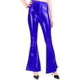 thumbnail image 6 of Women's Shiny Leather Flared Pants in Multiple Colors, 6 of 7