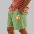 thumbnail image 2 of Pantalones Cortos para Hombre Cintura Elástica con Bolsillos Color Sólido Casual Cordón Suelto Pantalones Cortos de Ejercicio, 2 of 4